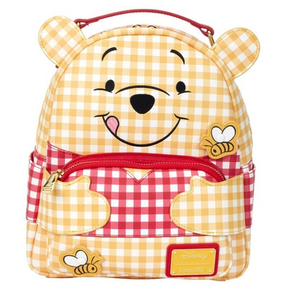 Loungefly Handbags - NEW Winnie The Pooh Loungefly Backpack Purse Gingham Bee Honey
